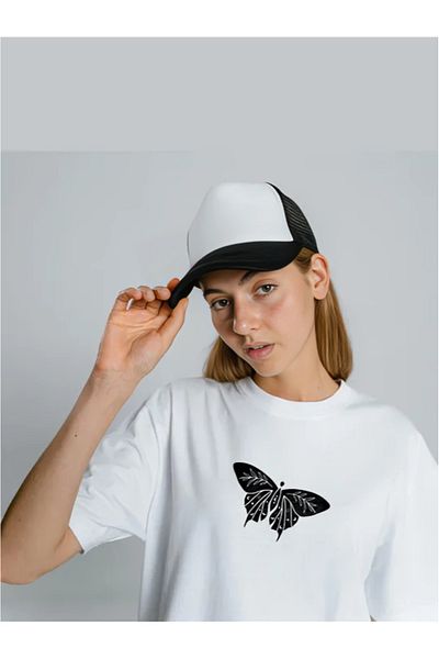 Pink Sky Μπλουζάκι OVERSIZE με στάμπα Oversize Crew Neck πεταλούδα