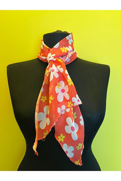 Gönülden Tasarım ESARFĂ FEMEI FLORELE DE Gât BANDĂ DE PĂR 140X20 CM ALBASTRU