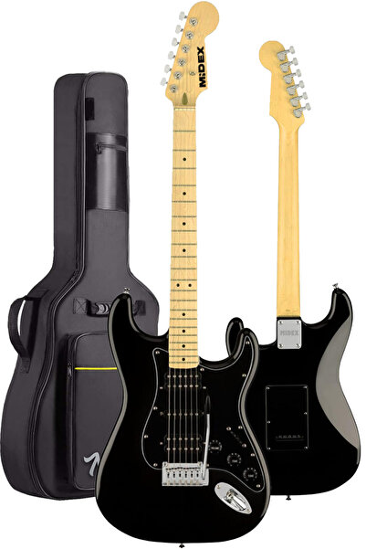 Midex Rph-40bk-st Full Black Elektro Gitar Seti Hsh Manyetik Maple Klavye Üst Kalite