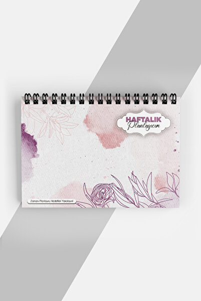 markcat مخطط أسبوعي بتصميم الأزهار الناعمة - جدول أعمال غير مؤرخ (A5) دفتر تخطيط