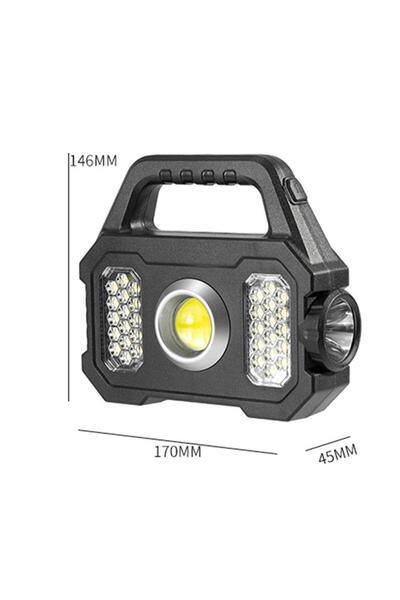 ROZIA Rozıa Led El Feneri Şarj Edilebilir Kamp Çalışma Işığı Su Geçirmez Sola...