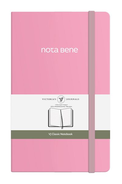 Victoria's Journals دفتر ملاحظات كلاسيكي بغطاء صلب من Nota Bene، مقاس 13x21 سم، مخطط