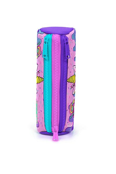 Coral High 22049 Μοντέλο τριών διαμερισμάτων ροζ μωβ Milkshake παγωτό μοτίβο τσάντα μολυβιού