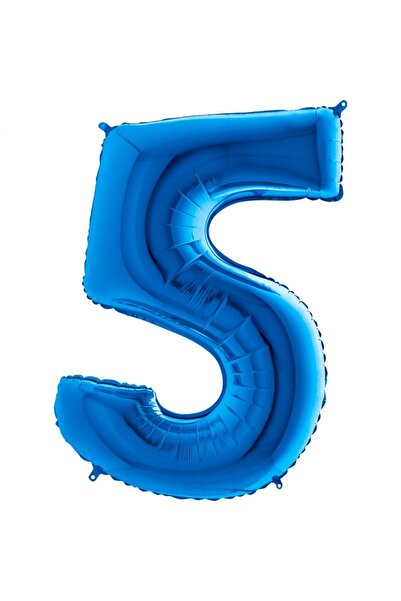 BEST PARTİ DOĞUM GÜNÜ PARTİ SÜSLERİ 5 Koyu Mavi Renk Rakam Folyo Balon 100 cm