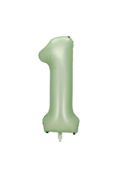 BEST PARTİ DOĞUM GÜNÜ PARTİ SÜSLERİ 1 Su Yeşili Renk Rakam Folyo Balon 76 cm