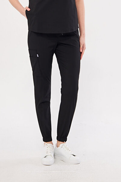 Class Üniforma Nova Pantolon - Siyah Kadın Likralı Esnek Hemşire Ve Doktor Forması Tek Altı Scrubs