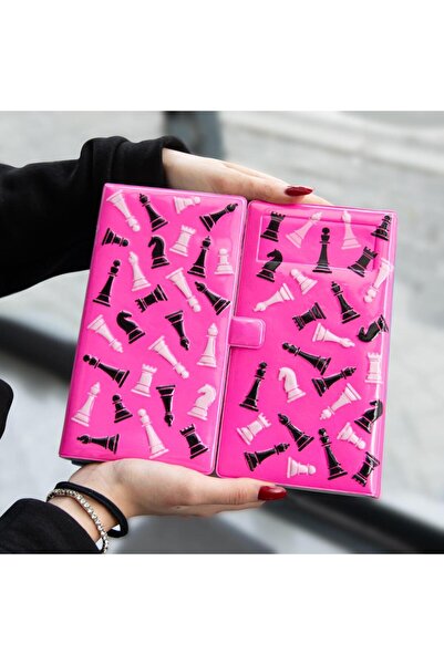 Nobbystar 10+ Yaş Kapaklı Pembe Satranç Takımı 1-2 Kişi Türkçe