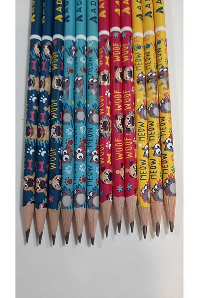 Adel Cats And Dogs Pencil 12 Pieces 2b