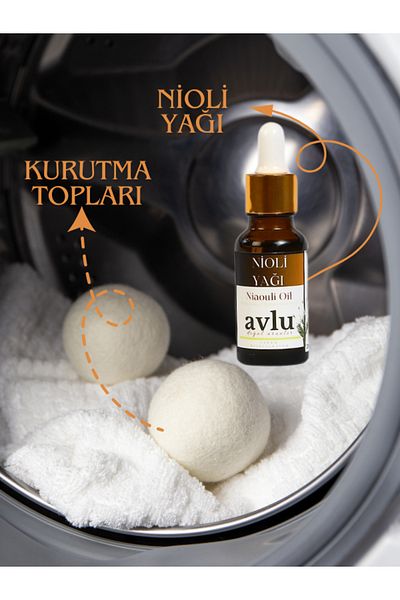 Avlu Doğal Ürünler Wool Drying Ball 2 Pieces + Nioli Oil 20ml 1 Piece (Natural Softener)
