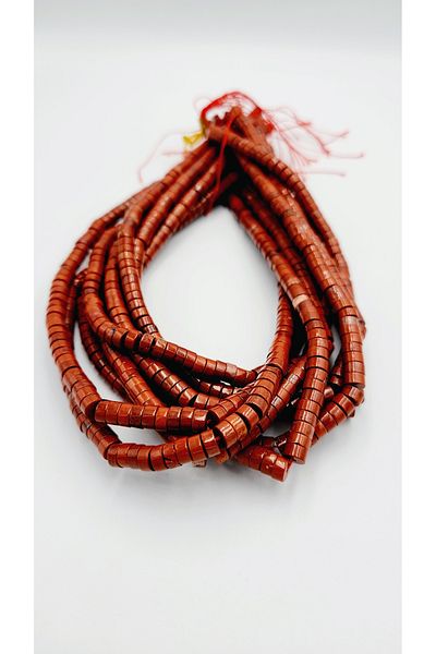 Yüksel Boncuk 6x3 mm Disc (Red) Jasper Stone Natural Stone String