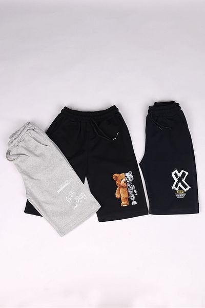 Çiggo Kids Pantaloni scurți de buzunar cu imprimeu pentru băieți din 3 piese/Capris