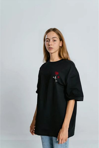 Pink Sky Oversize T-shirt ROSE Printed Crew Neck