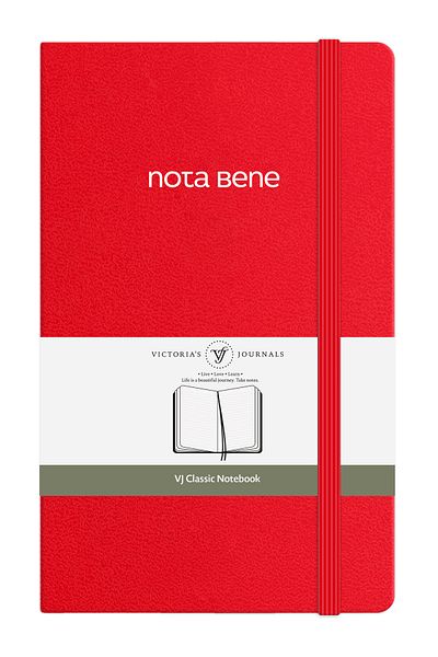 Victoria's Journals Nota Bene Classic Hard Cover Notebook, 13x21 cm, Striped