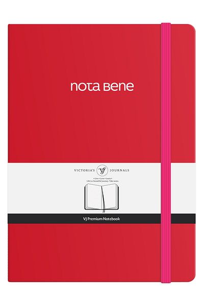 Victoria's Journals دفتر ملاحظات بغطاء صلب بريميوم من Nota Bene، مقاس 21x29 سم، مخطط