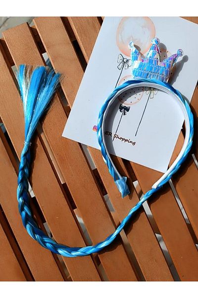 EyER Shoping Coroana King Crown cu paiete și coroană de păr dintr-o singură împletitură