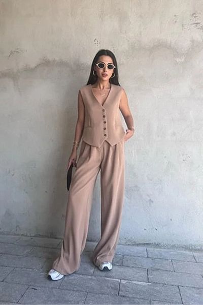 Laluvia طقم بنطلون سترة نسائي رجالي