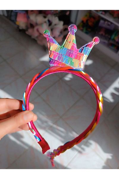 EyER Shoping Coroana King Crown cu paiete și coroană de păr dintr-o singură împletitură