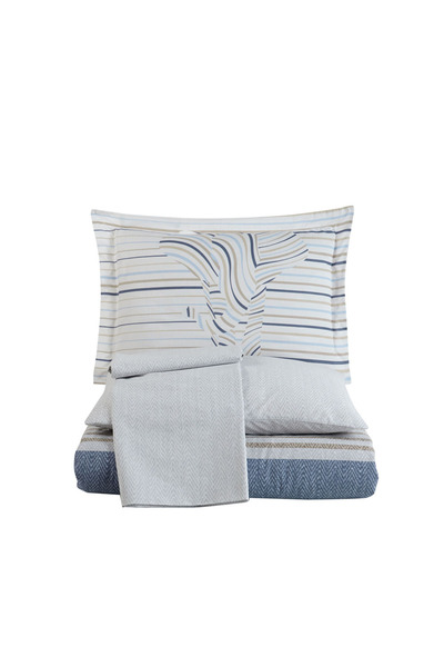 Hobby Debora Blue Double Ranforce Duvet Cover Set