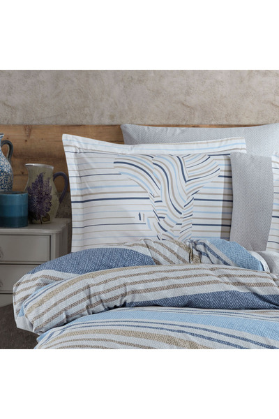 Hobby Debora Blue Double Ranforce Duvet Cover Set