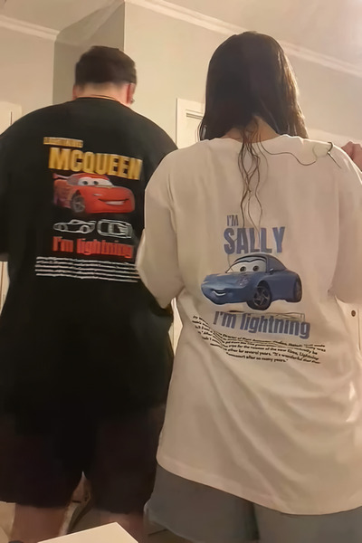 EFBUTİK Μπλουζάκι Mcqueen Car Detail Oversize Unisex
