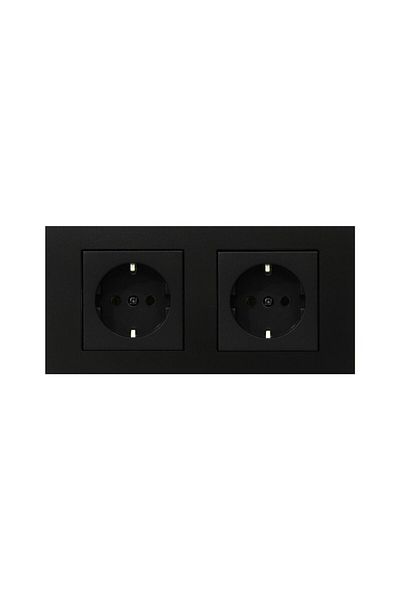 OVİVO Ovivo Grano Black Set of 2 Grounded Socket + Grounded Socket