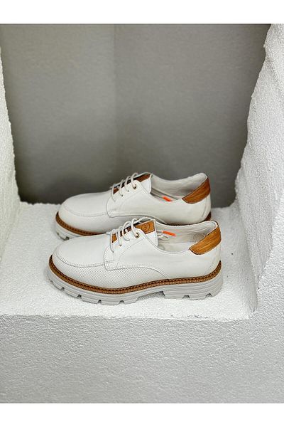 Mammamia D24YA-3850 LACE-UP LEATHER LOAFER SHOES WOMEN