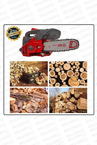 Millian 6.2 Hp Çelik Şanzıman Mini Benzinli Testere Ağaç Odun Dal Budama Ve Kesme Testeresi Hızar Motoru