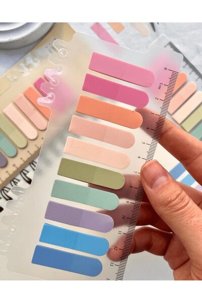 ACUTO 10 Color Soft Post-it Ruled Pink Shades Round Transparent Pet Index Sticker Sticky Note