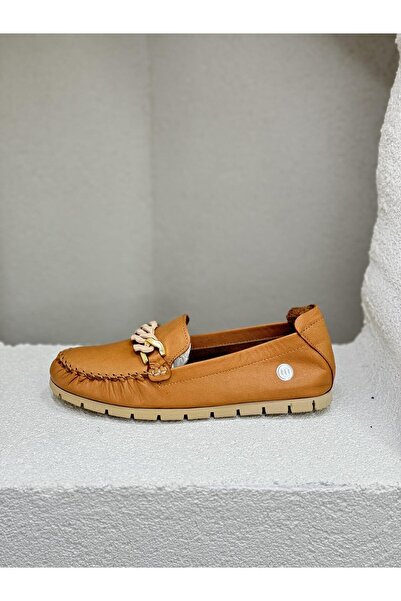 Mammamia D24YA-300 ÖNÜ TOKALI HAKİKİ DERİ DÜZ TABAN GÜNLÜK AYAKKABI KADIN