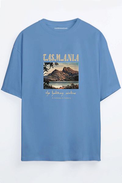 Harmandar Tasmania Printed Claret Red - Μπλε μπλουζάκι Oversize
