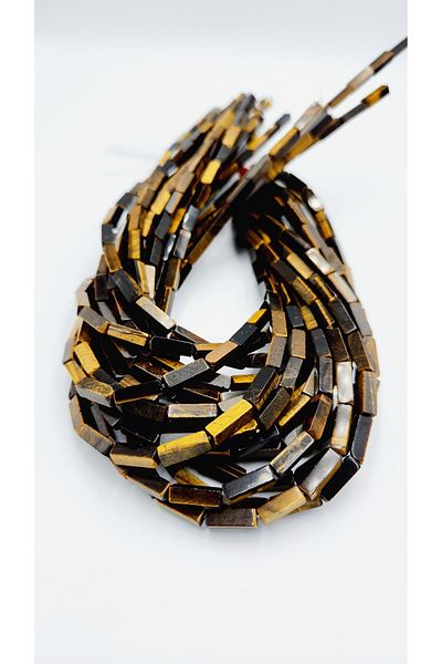 Yüksel Boncuk 4x13 mm Cornered Turtle Eye Stone Natural Stone String