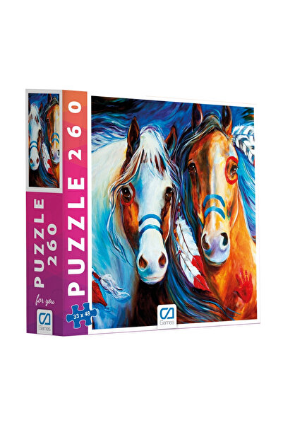 CA Games Atlar 260 Parça 33x48cm Çocuk ve Yetişkin için Hobi Puzzle Yapboz Serisi