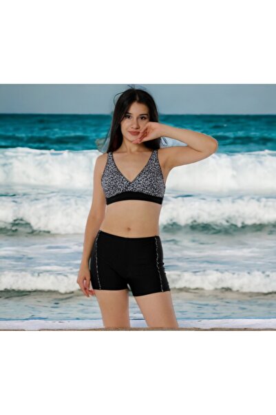 Shopiolog Μπικίνι μεγάλου μεγέθους με διπλό σχέδιο και σορτς