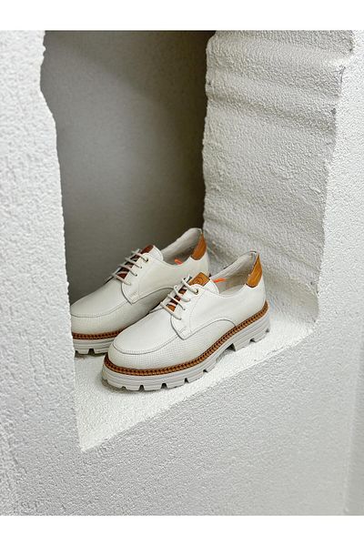 Mammamia D24YA-3850 LACE-UP LEATHER LOAFER SHOES WOMEN