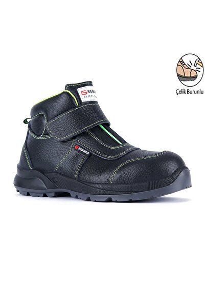 e&e Mekap Segura Sgr 33 S2 Src Hakiki Siyah Deri Hafif Rahat Kışlık Çelik Bur...