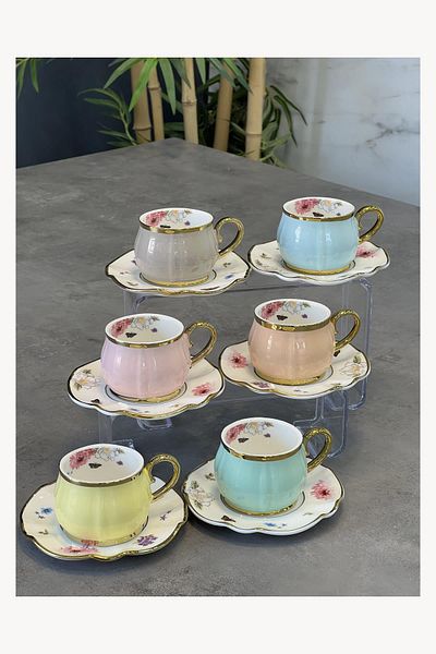 ACAR Luxury Porcelain 6 Colors Rowan Cup Set