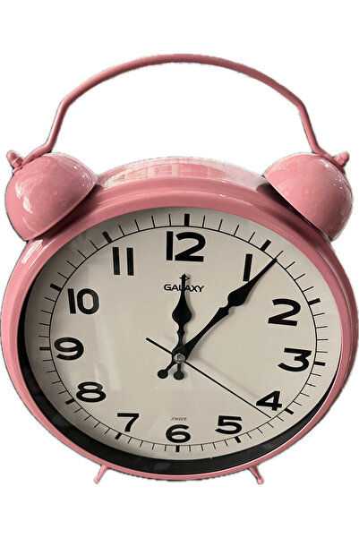 Hazal GALAXY METAL ANTIK PETER MASA SAATI PEMBE