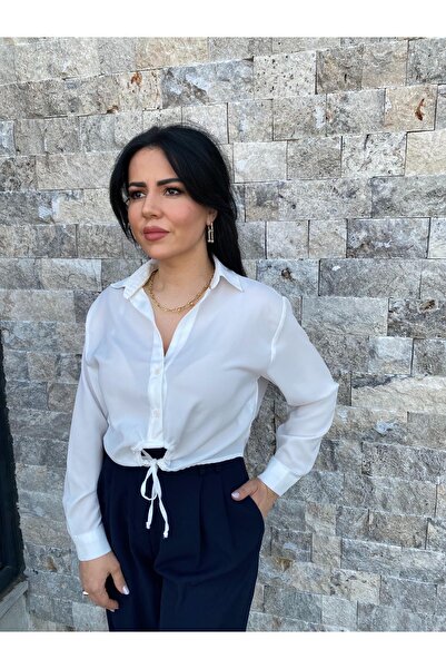 Millagros feel good with us Sırtı Baskılı Crop Gömlek