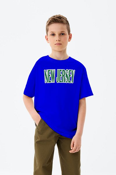 MYADA Tricou pentru băieți cu modele colorate și imprimate New Jersey