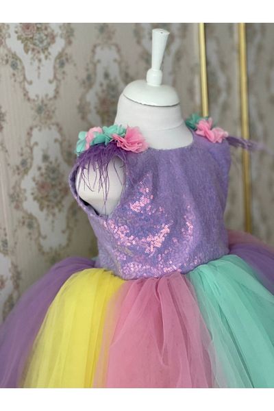 İPEKACOUTURE Rochie pentru fetiță cu model unicorn
