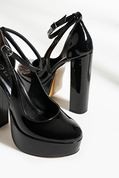 La Limar Жіночі туфлі на підборах 14 см з чорної лакованої шкіри на платформі 4 см