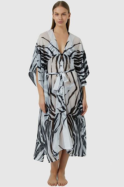 AYYILDIZ 3853 Rochie de plajă cu model zebră