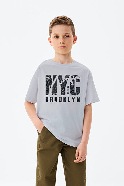 MYADA Tricou pentru băieți cu imprimeu City cu litere New York