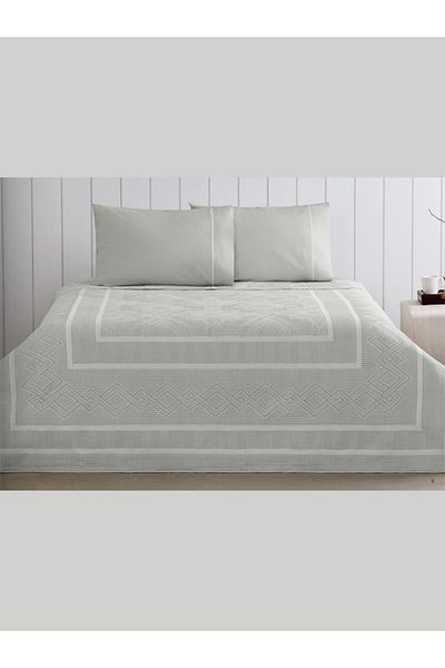 Taç Pique Set Jacquard Anetta Gray Single Person