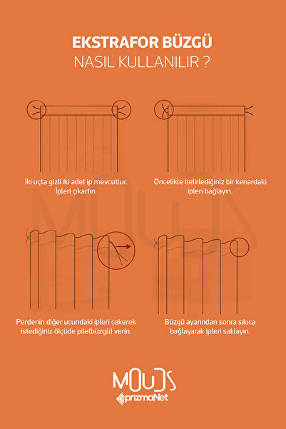 Moud's Mandala Patterned Suede Living Room Hall Background Curtain Digital Printed Extrafor Drawstring 2 Sash PRD-1099