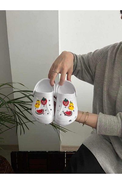 Behtah Kundura Girls Boys Kids 6 Pieces Jibbitz Ornate Gift Closed Front Garden Pool Daily Sandals Slippers