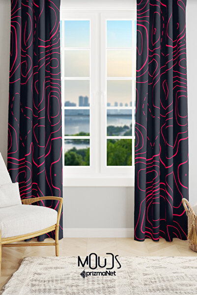 Moud's Wave Fuchsia з візерунком із замші для вітальні, штори з екстрафорним ...