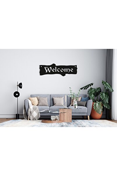 Vegüba Welcome Ahşap Duvar Yazısı & Duvar & Kapı Süsü