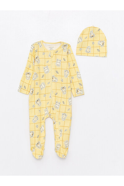 LC Waikiki LCW baby Bisiklet Yaka Baskılı Erkek Bebek Hastane Çıkış Seti 3'lü