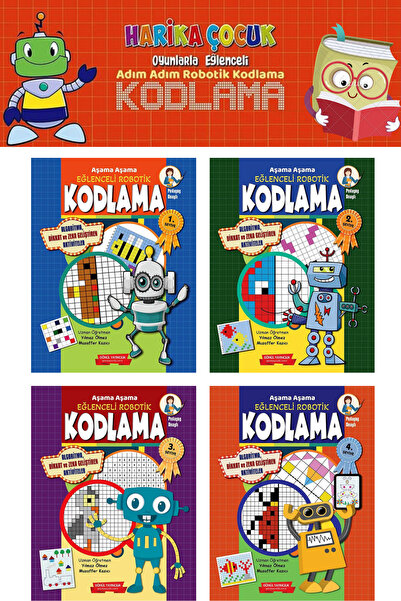 GÖNÜL YAYINCILIK Eğlenceli Robotik Kodlama Set 1-2-3-4 Kitap